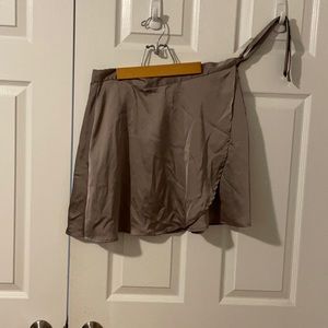 Wrap tie mini skirt